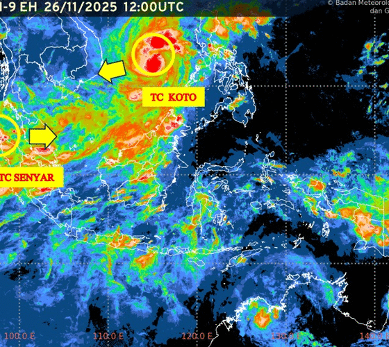Fenomena Langka di Selat Malaka Siklon Tropis Senyar dan Koto