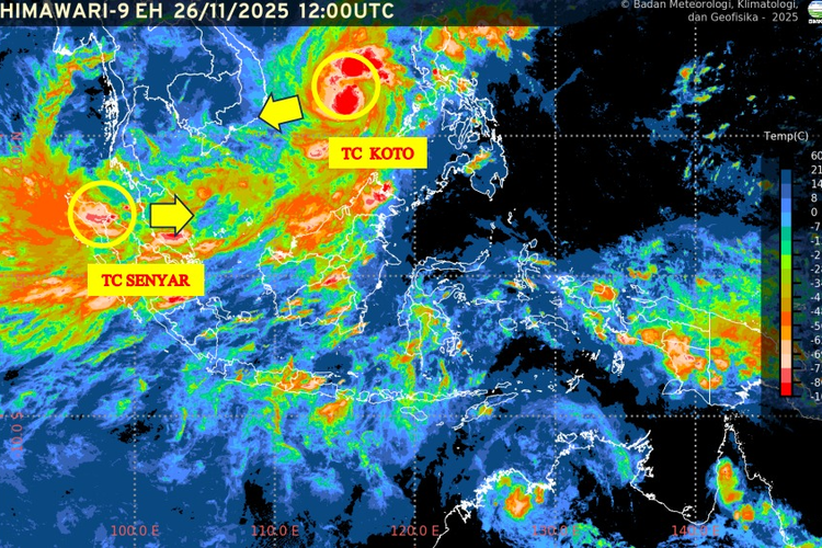 Fenomena Langka di Selat Malaka Siklon Tropis Senyar dan Koto