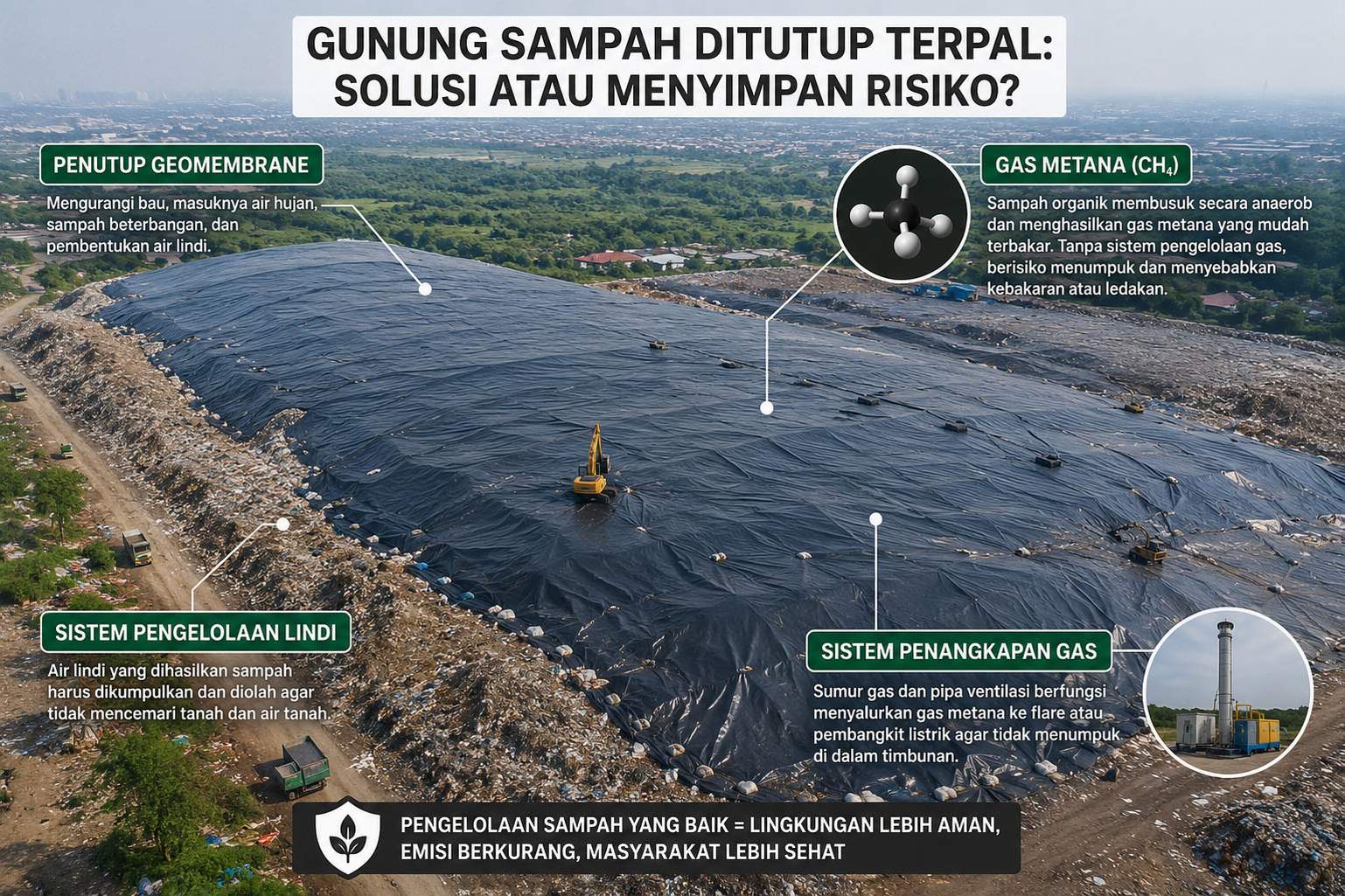 Gunung Sampah Ditutup Terpal